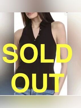 SOLD OUT SORRY Michael Stars Women's Norah Sleeveless Cotton Polo Shirt